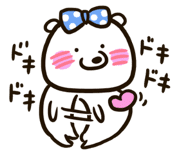 A white bear conveys an obedient feeling sticker #13213043