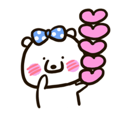 A white bear conveys an obedient feeling sticker #13213064