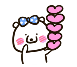 A white bear conveys an obedient feeling sticker #13213064