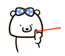 A white bear conveys an obedient feeling sticker #13213065