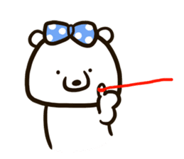 A white bear conveys an obedient feeling sticker #13213065