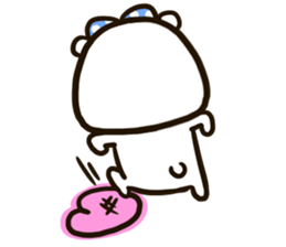 A white bear conveys an obedient feeling sticker #13213069