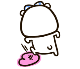 A white bear conveys an obedient feeling sticker #13213069