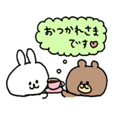 rabbit and bear heartwarming sticker2 sticker #13213774