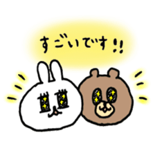 rabbit and bear heartwarming sticker2 sticker #13213790