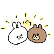 rabbit and bear heartwarming sticker2 sticker #13213795