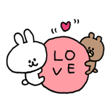 rabbit and bear heartwarming sticker2 sticker #13213796