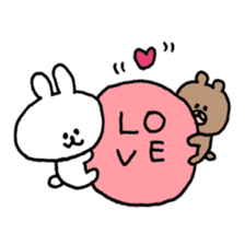 rabbit and bear heartwarming sticker2 sticker #13213796
