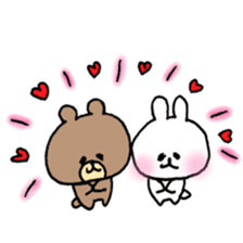 rabbit and bear heartwarming sticker2 sticker #13213797