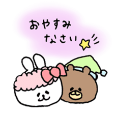 rabbit and bear heartwarming sticker2 sticker #13213813