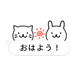 sober cat and rabbit animation sticker sticker #13215286