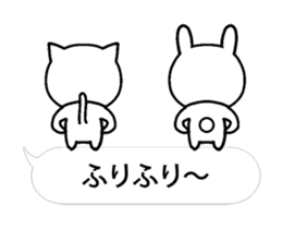 sober cat and rabbit animation sticker sticker #13215290