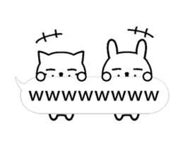 sober cat and rabbit animation sticker sticker #13215296