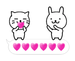 sober cat and rabbit animation sticker sticker #13215302