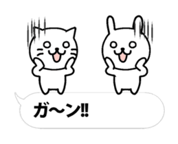 sober cat and rabbit animation sticker sticker #13215307