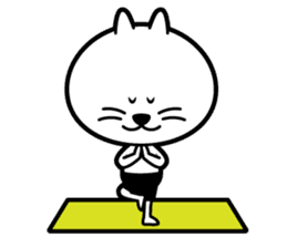 yoga cat ojas english sticker #13217996
