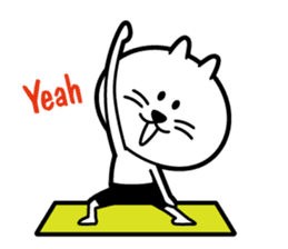 yoga cat ojas english sticker #13218004