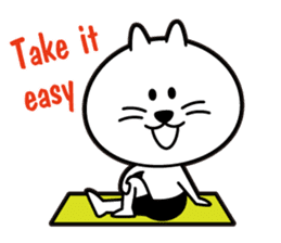 yoga cat ojas english sticker #13218014