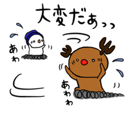 snowman&reindeer sticker #13218942