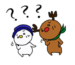 snowman&reindeer sticker #13218959
