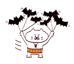 Kansai dialect Uncle cat halloween sticker #13220328