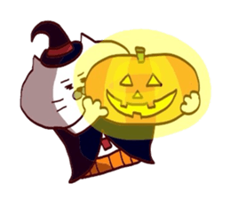 Kansai dialect Uncle cat halloween sticker #13220333