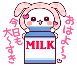 Fluffy Bear "I love" in Japanese 40set sticker #13221556