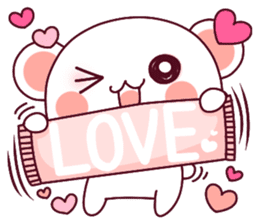 Fluffy Bear "I love" in Japanese 40set sticker #13221558