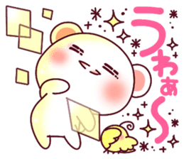 Fluffy Bear "I love" in Japanese 40set sticker #13221560