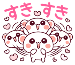 Fluffy Bear "I love" in Japanese 40set sticker #13221568