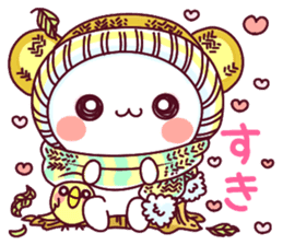 Fluffy Bear "I love" in Japanese 40set sticker #13221584