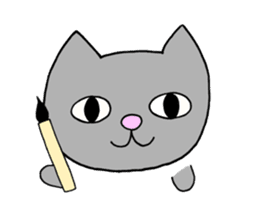 Calligraphy love cat Yamato sticker #13225348