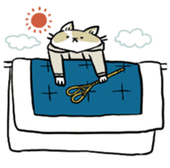 futon and cat sticker #13226935