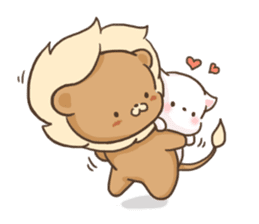 Lion and Kitty, adorable couple. sticker #13227799