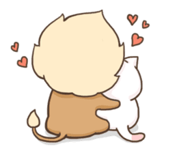 Lion and Kitty, adorable couple. sticker #13227821