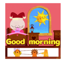 cat and rabbit of automata in love sticker #13227824