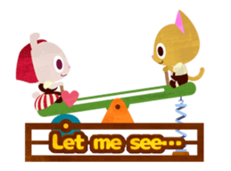 cat and rabbit of automata in love sticker #13227827