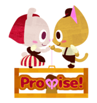 cat and rabbit of automata in love sticker #13227843