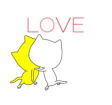 Yellow Cat & White Cat sticker #13228257