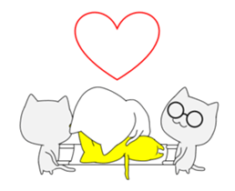 Yellow Cat & White Cat sticker #13228261