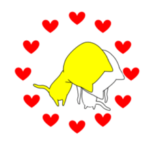 Yellow Cat & White Cat sticker #13228262