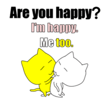 Yellow Cat & White Cat sticker #13228276