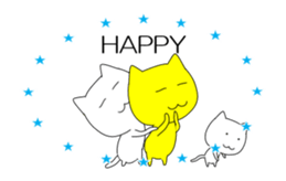 Yellow Cat & White Cat sticker #13228277