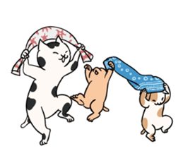 Edo style cats sticker #13230580