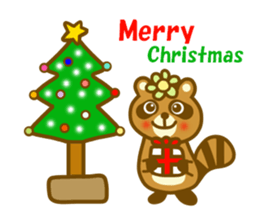 Winter raccoon dog sticker #13231319