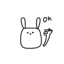 square face rabbits 3 sticker #13235713