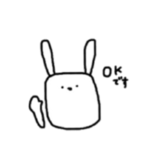 square face rabbits 3 sticker #13235716