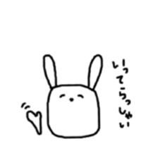square face rabbits 3 sticker #13235725