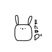 square face rabbits 3 sticker #13235731