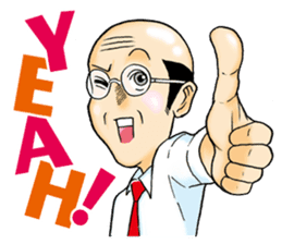 Sticker of a middle-aged man 2 sticker #13236433